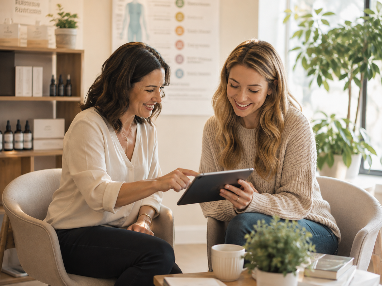 A Practitioner in consultation with a client